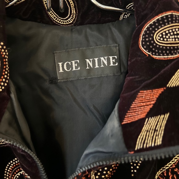 Ice Nine Vintage Geometrical Design Jacket Shoulder Pads Bomber Sz Small - Picture 5 of 10